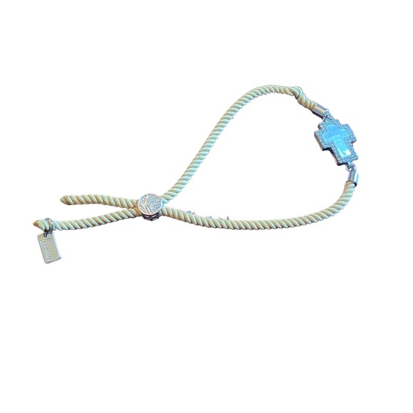 Rhinestone Cross Adjustable Twisted Bracelet - Picture 2 of 7